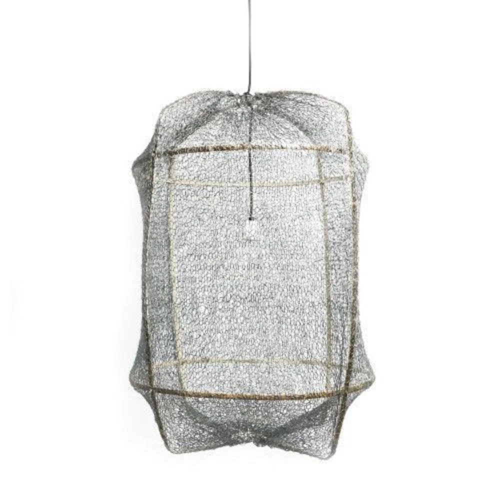 Ay Illuminate Hanglamp Z5 Zwart Sisal Net Grijs ø42x57cm 3 Ay Illuminate Hanglamp Z5 Zwart Sisal Net Grijs ø42x57cm