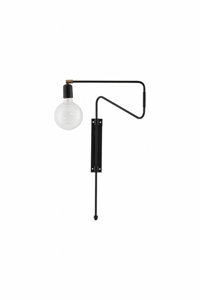 House Doctor Swing Wandlamp Zwart Metaal Messing 3 House Doctor Swing Wandlamp Zwart Metaal Messing