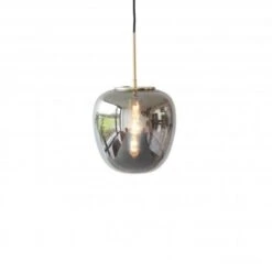 Hubsch Hanglamp Grijs Glas Met Messing Detail