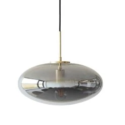 Hubsch Hanglamp Smoke Glas Messing