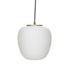 Hubsch Hanglamp Wit Glas Met Messing Detail -Huisverlichting hubsch hanglamp wit glas met messing detail