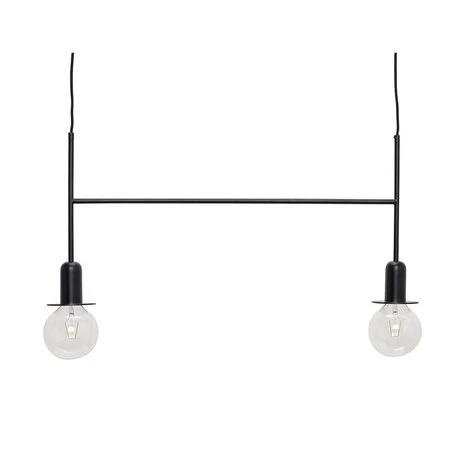 Hubsch Hanglamp Zwart Metaal Met Twee Lichtbronnen 4 Hubsch Hanglamp Zwart Metaal Met Twee Lichtbronnen - Afbeelding 2