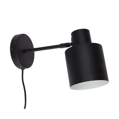 Hubsch Wandlamp Zwart Metaal 4 Hubsch Wandlamp Zwart Metaal - Afbeelding 2