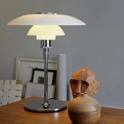 Louis Poulsen PH 4½-3½ Glas Tafellamp Chroom - 5744161501 -Huisverlichting louis poulsen ph 4 3 glas tafellamp chroom 5744161 1