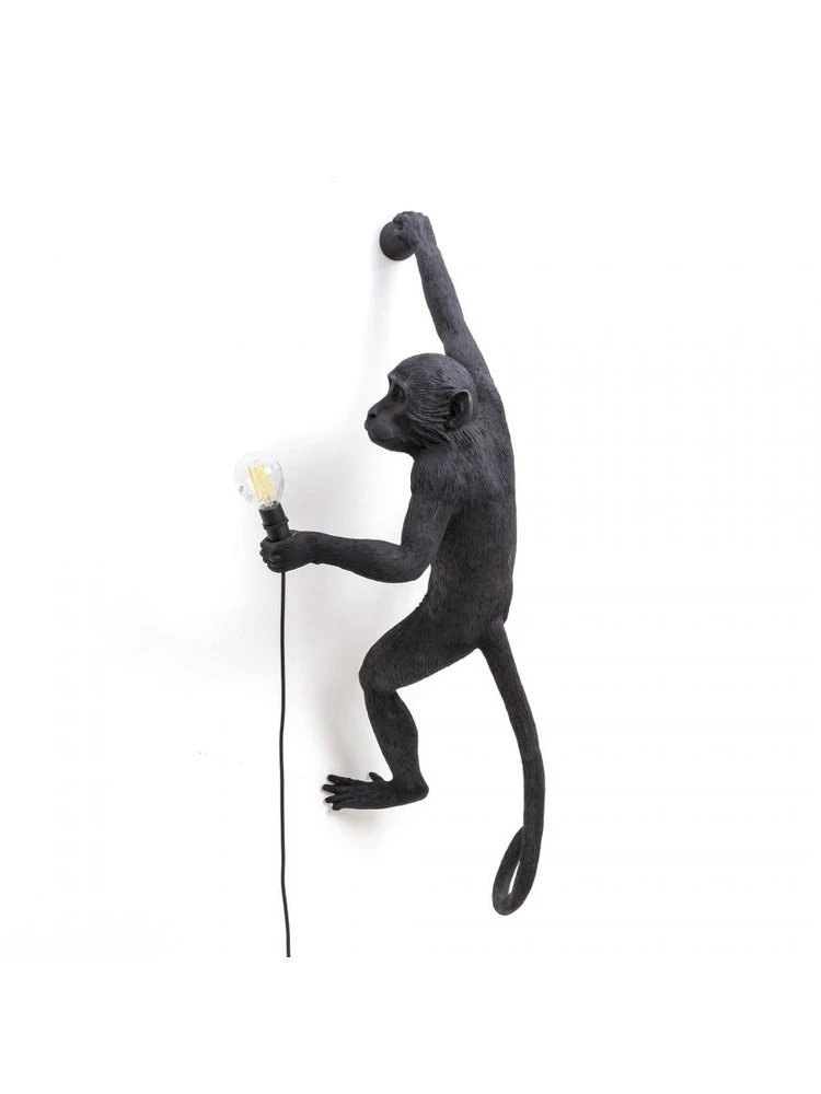 Seletti Monkey Lamp Hanging Right - Zwart 4 Seletti Monkey Lamp Hanging Right - Zwart - Afbeelding 2