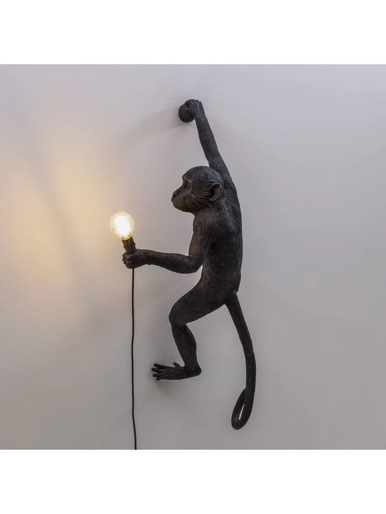 Seletti Monkey Lamp Hanging Right - Zwart 5 Seletti Monkey Lamp Hanging Right - Zwart - Afbeelding 3