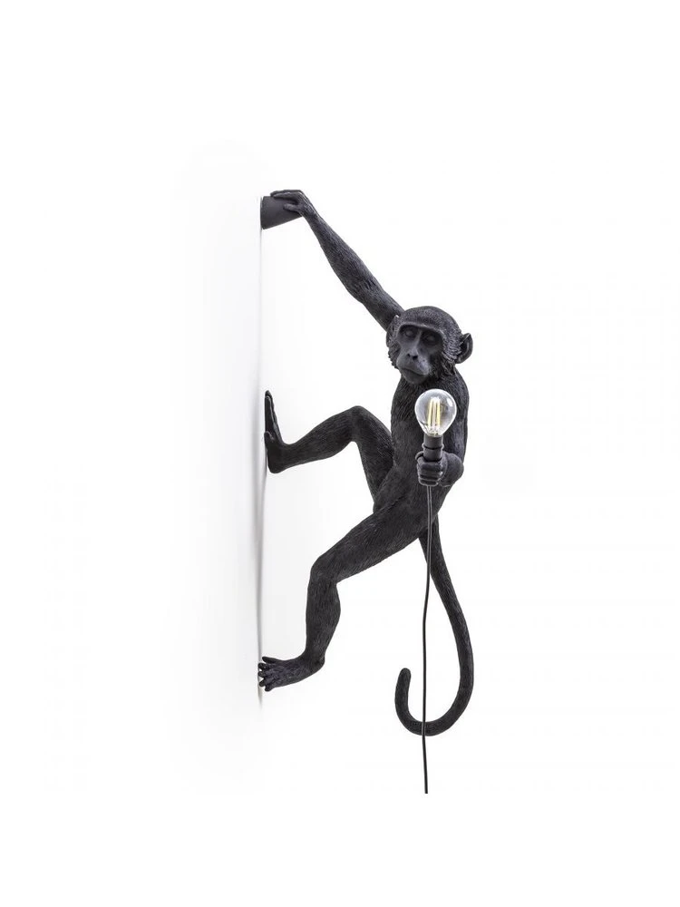 Seletti Monkey Lamp Hanging Right - Zwart 3 Seletti Monkey Lamp Hanging Right - Zwart