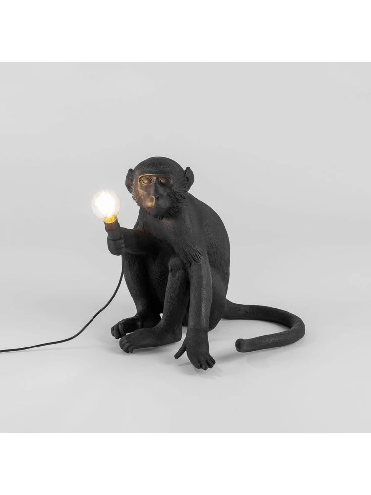 Seletti Monkey Lamp Sitting - Zwart 4 Seletti Monkey Lamp Sitting - Zwart - Afbeelding 2