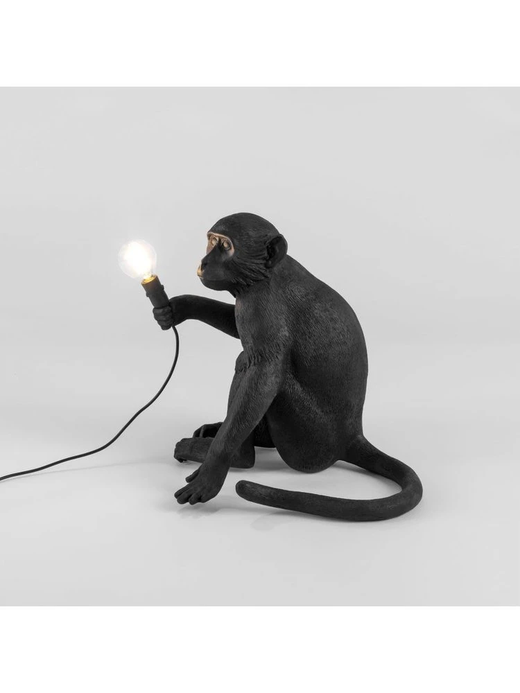 Seletti Monkey Lamp Sitting - Zwart 5 Seletti Monkey Lamp Sitting - Zwart - Afbeelding 3