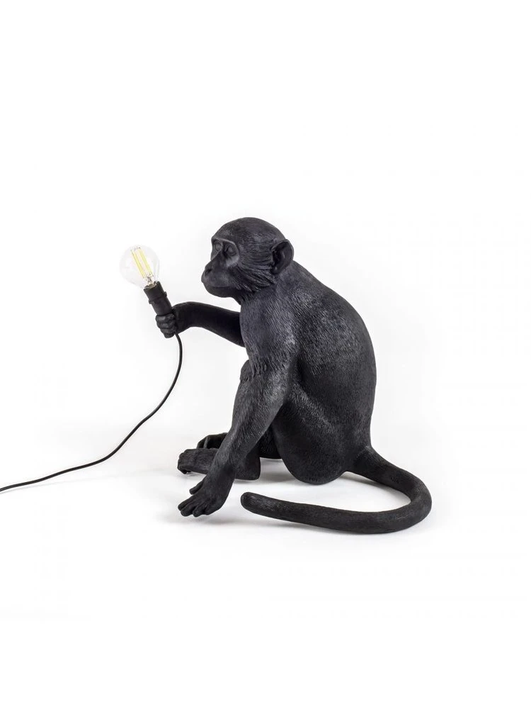 Seletti Monkey Lamp Sitting - Zwart 6 Seletti Monkey Lamp Sitting - Zwart - Afbeelding 4