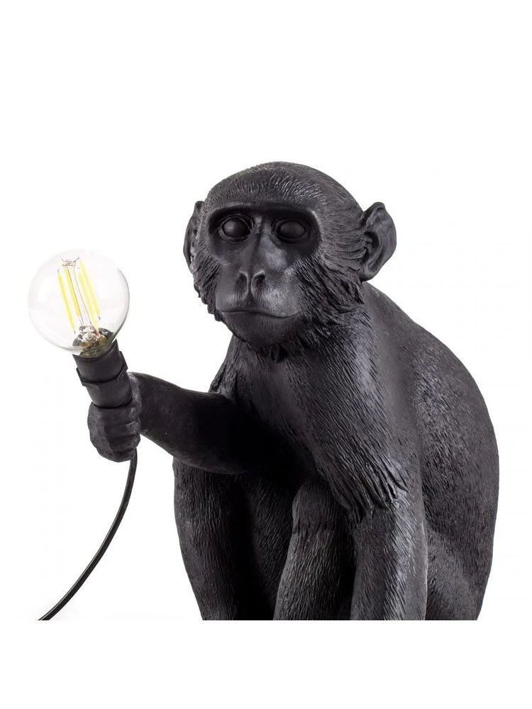 Seletti Monkey Lamp Sitting - Zwart 3 Seletti Monkey Lamp Sitting - Zwart