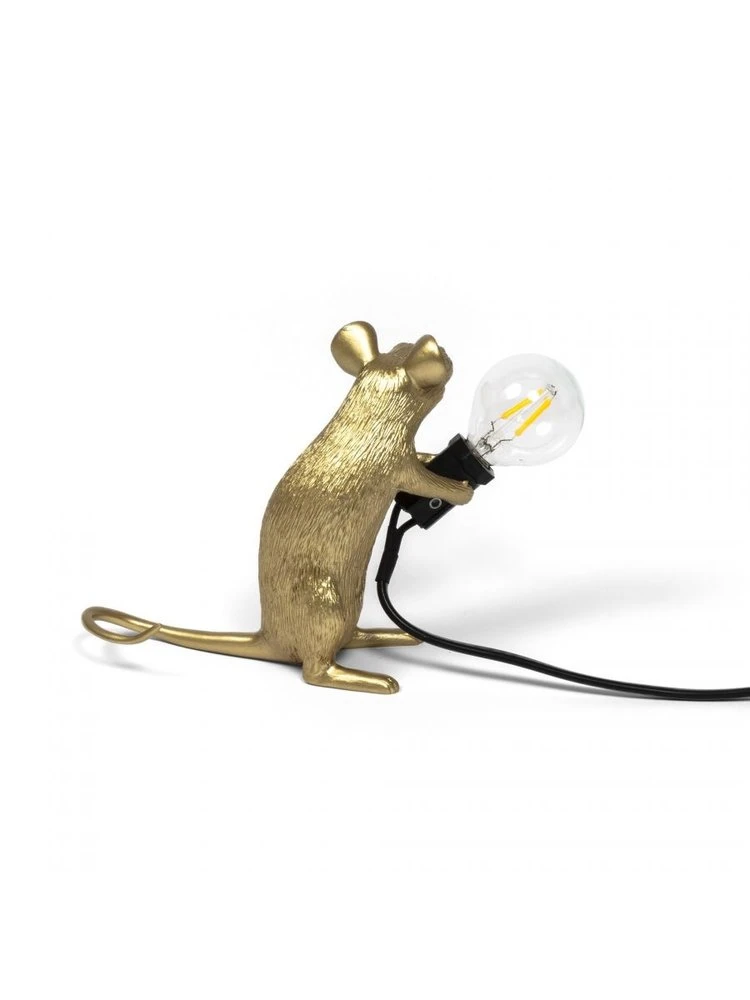 Seletti Mouse Lamp Mac - Goud 4 Seletti Mouse Lamp Mac - Goud - Afbeelding 2